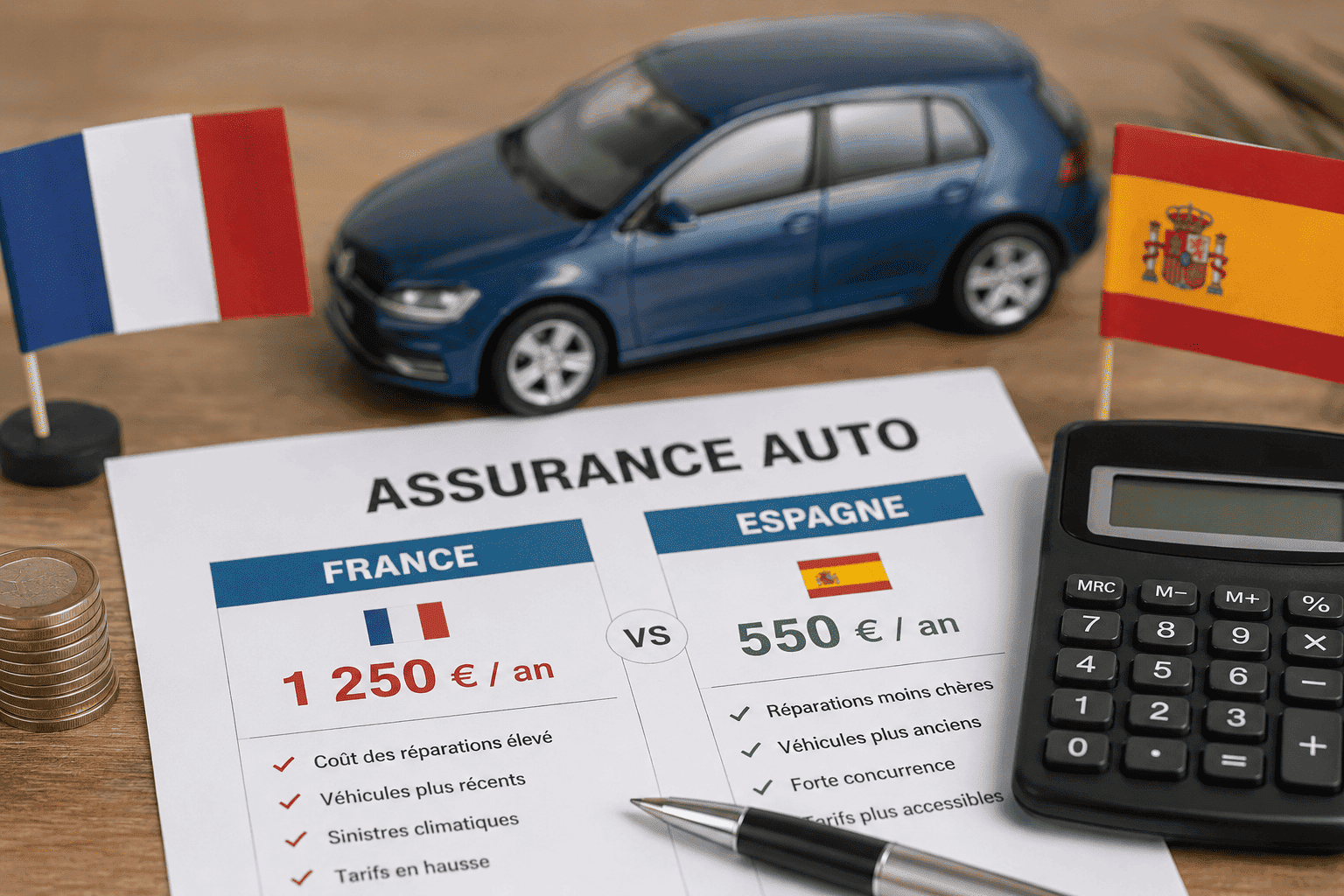 Pourquoi l’assurance auto coûte moins cher en Espagne qu’en France ?
